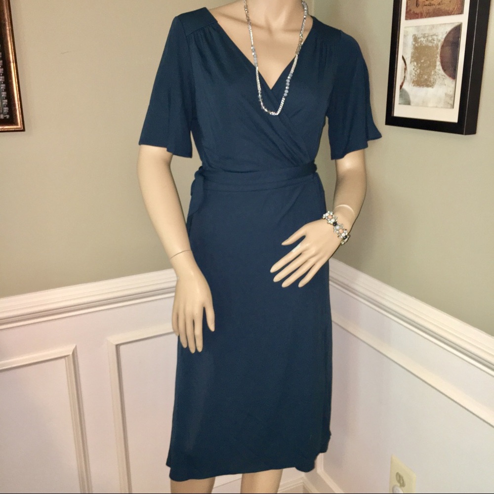 LOFT Wrap Midi Dress